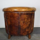 Vintage club armchair in leather color cognac Netherlands