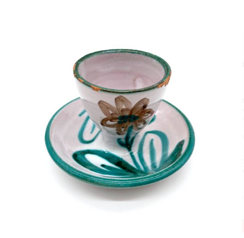 Coquetier au décor floral – Robert Picault, 1960