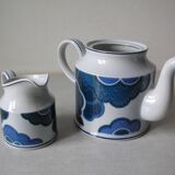 Villeroy et Boch pot à lait et théière cafetière décor Blue Cloud en porcelaine