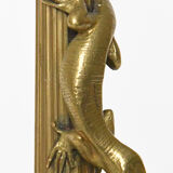 Pair of gilded bronze candlesticks decorated with lizards