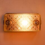 Old wall lamp in cast aluminum and squared glass