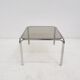 Table basse vintage metal chromé et verre, années 1970