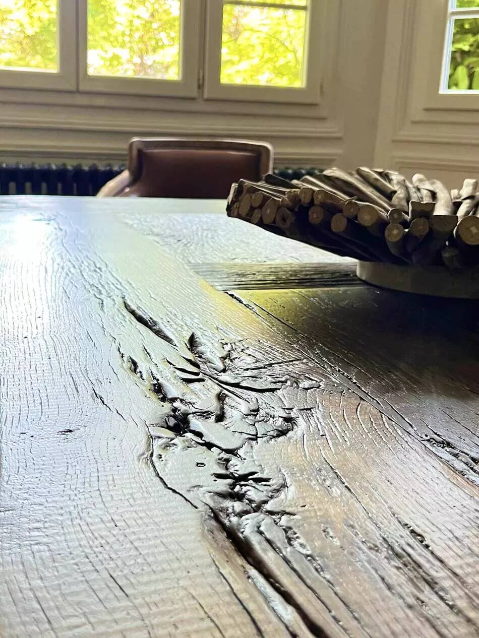 Tower Antique Oak Farmhouse Table - 300cm Long