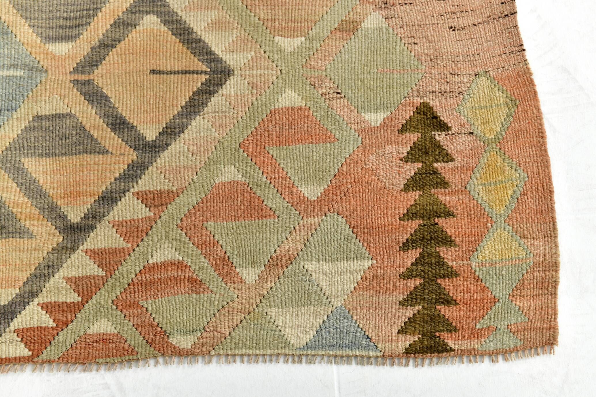 5x7 Brown & Red Turkish Vintage Kilim Rug 148x223Cm SK 35162