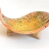 Empty ceramic pocket signed LB for Bernard Lecuyer fish shape 1960s