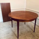 Teak round table, with extension, 1960