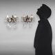 Pair of antique wall sconces in gilded bronze, Italy, 20th century