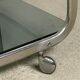 Dessert / rolling table vintage 60'S silver metal top smoked glass