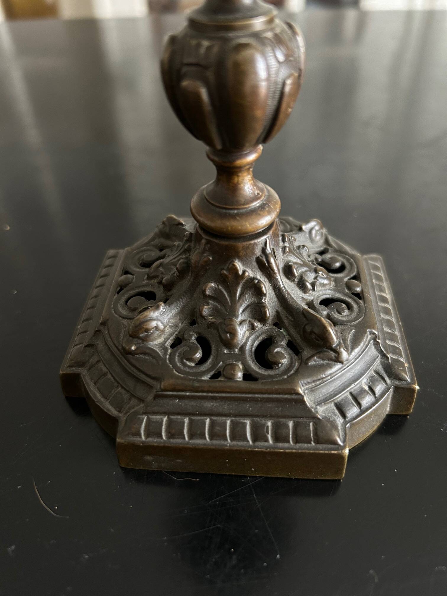 19th century bronze candle holder