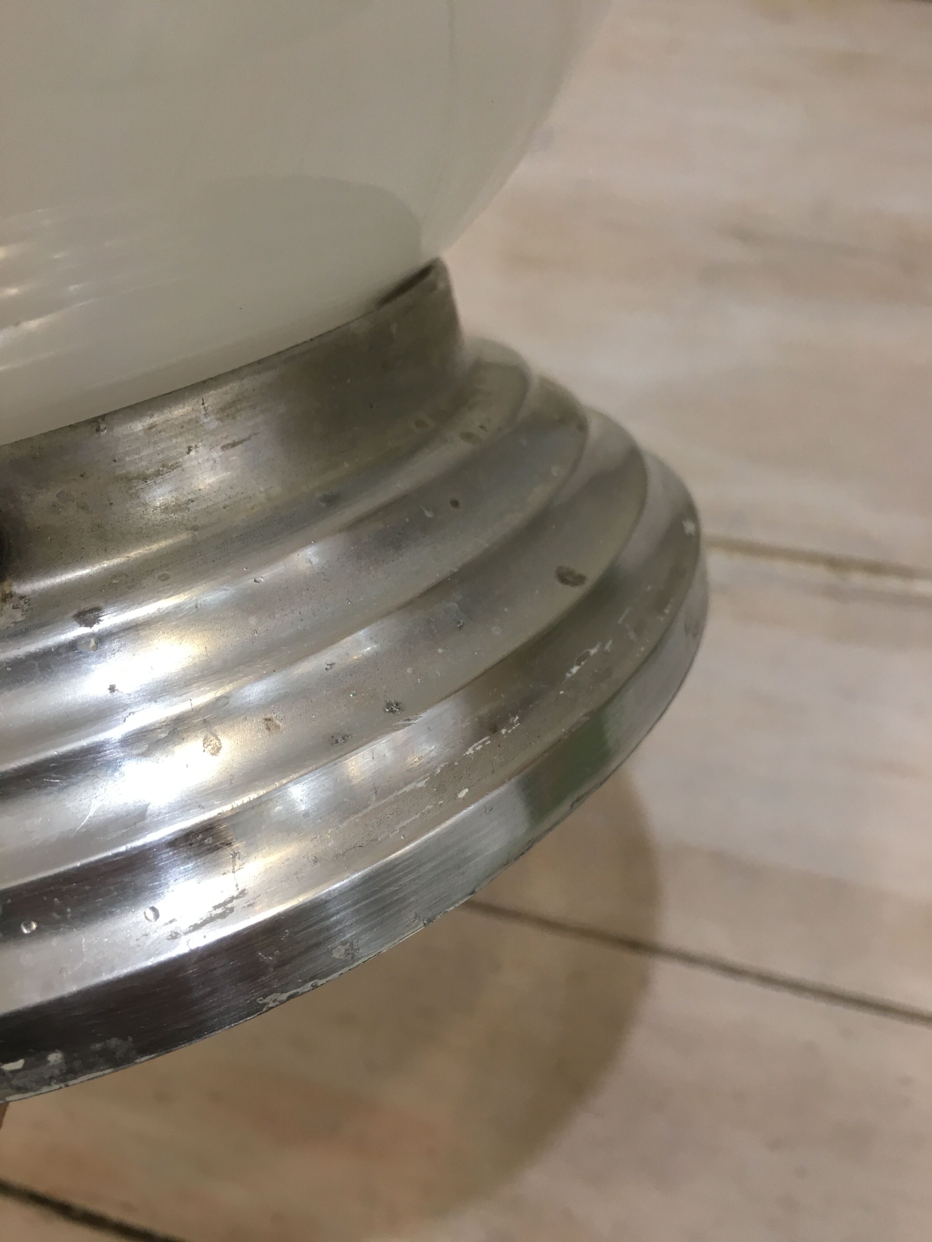 White glass globe ceiling light