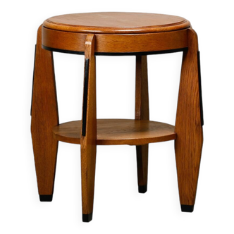 Art Deco Amsterdam School Occasional Side Table in Oak, 1930s Netherlands