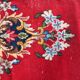 Antique 1920s Persian Kerman rug, floral medallion, red field, 267cm x 364cm