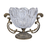 Brass and crystal centerpiece vase, 1950s