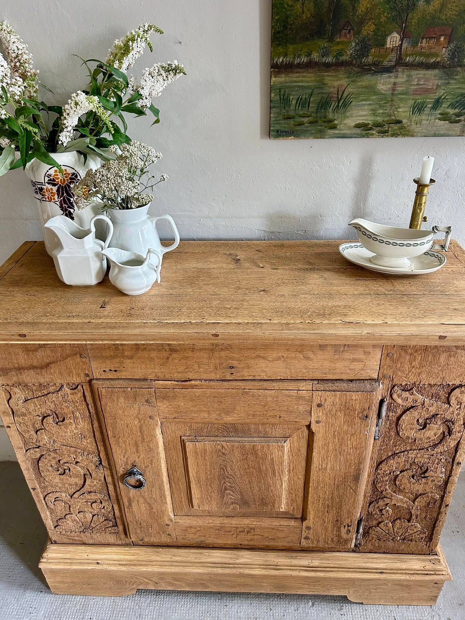 Antique carved oak sideboard