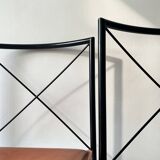 Set of 4 designer chairs in metal and cognac leather by Arrben Italy