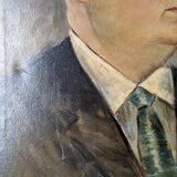 Old oil painting portrait of a man from the 20th century