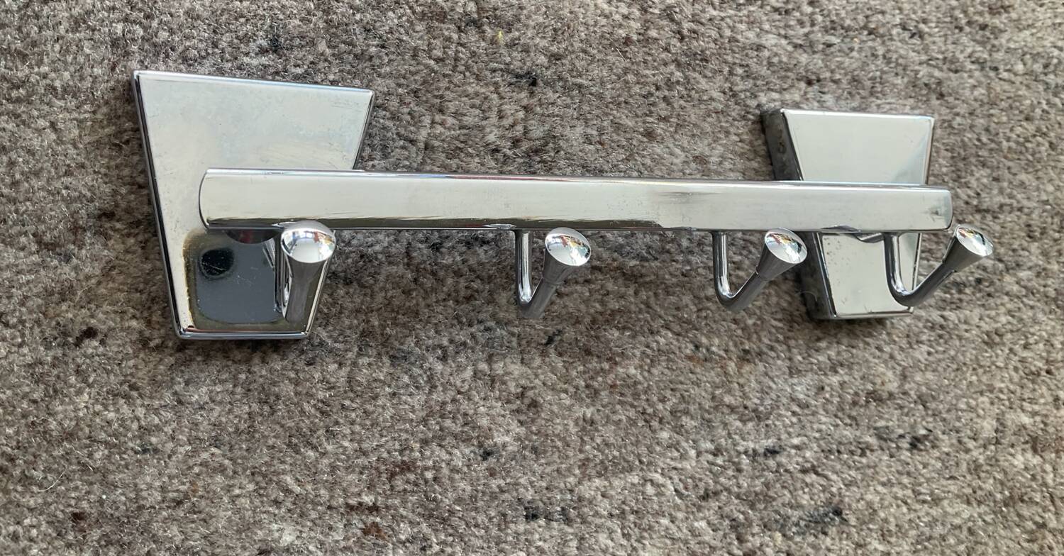 1950s stainless steel towel rack
