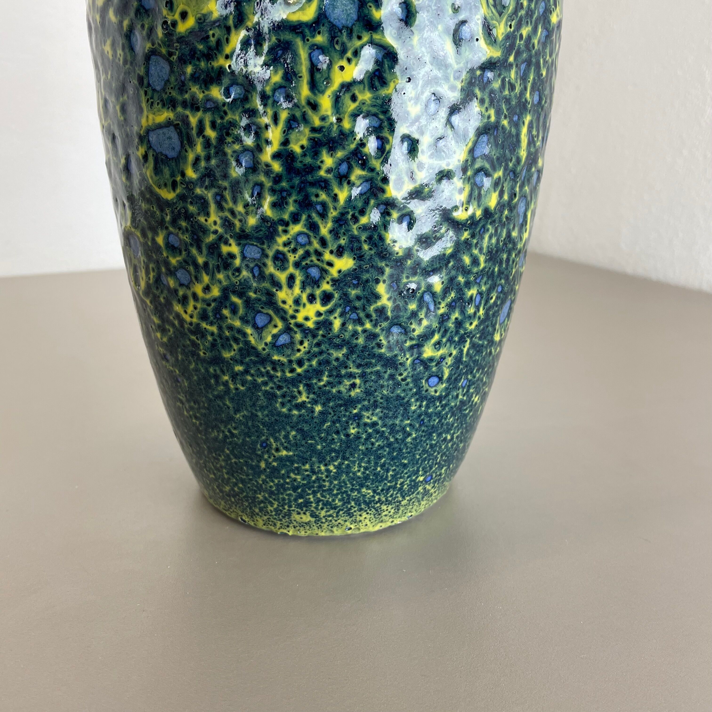 Rare Super Color Crusty Fat Lava Multi-Color Vase Scheurich, Germany WGP, 1970s