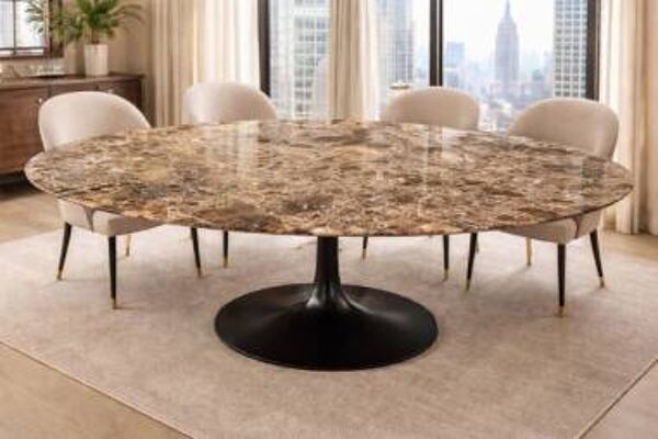 Eero saarinen (1910-1961) - edition knoll ,table ovale marbre 244 cm x137 c
