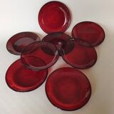 8 Arcoroc Sierra Rubis dinner plates