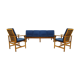 Børge Mogensen 4 seater oak bench sofa and two armchairs