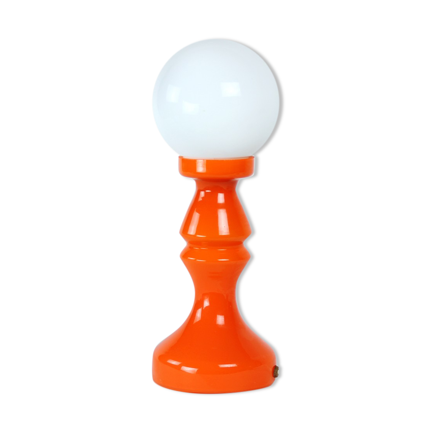 Lampe en verre orange par Vitropol, Pologne 1960s