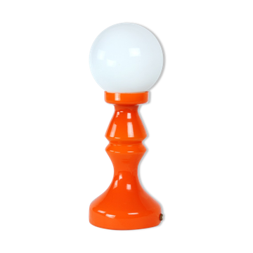 Lampe en verre orange par Vitropol, Pologne 1960s