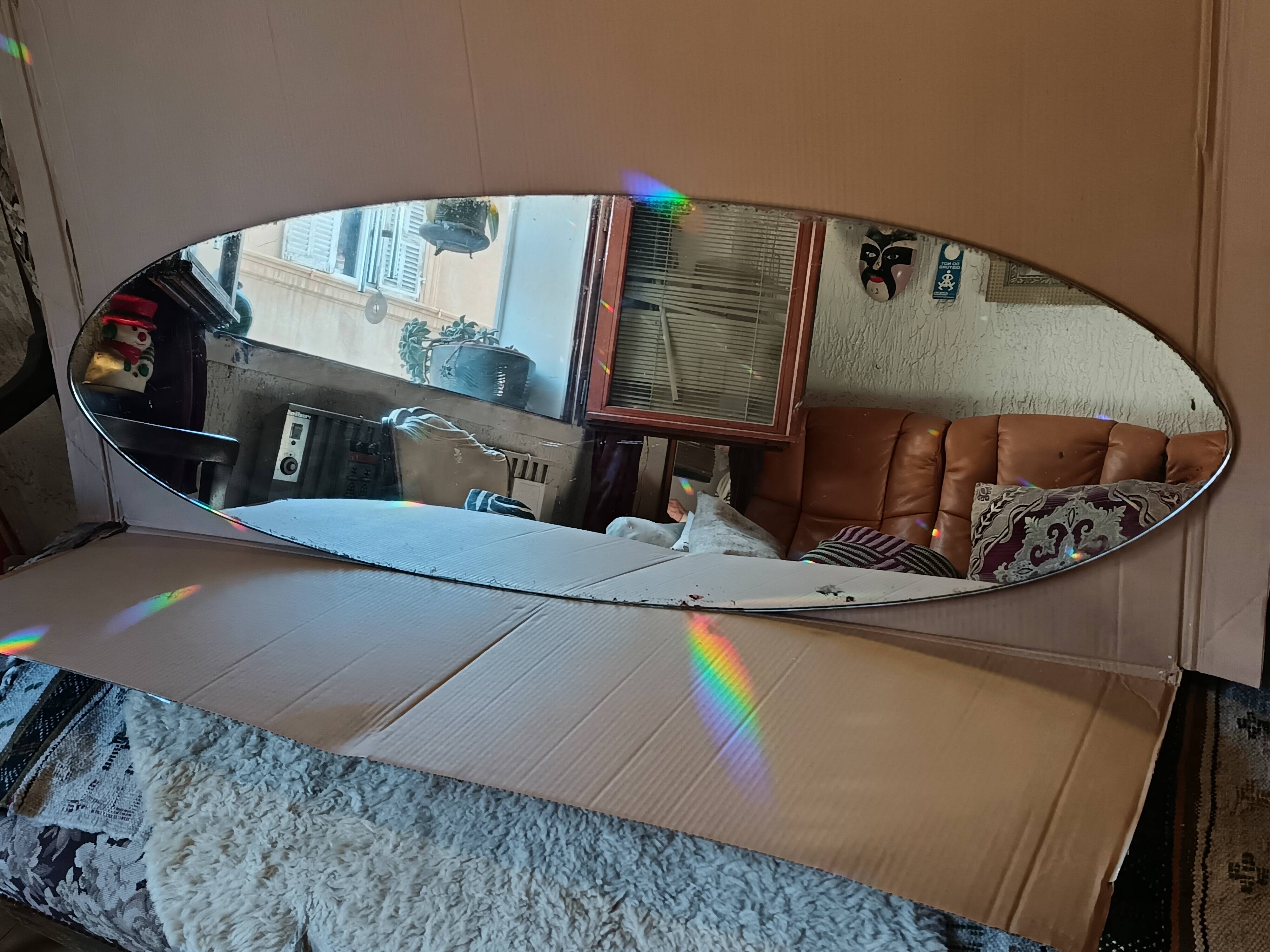 Italian oval wall mirror 1950.