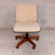 Scandinavian style vintage office chair in fabric and teak