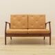 Danish oak sofa with leather upholstery, 1960s