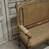 Canapé ancien en chêne xixe siècle