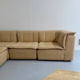 Modular sofa in beige fabric, 70s, 5 elements