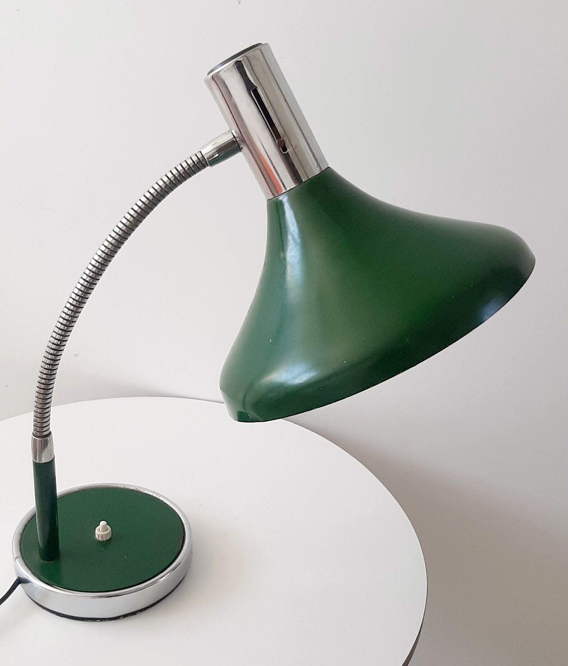 Vintage green and chrome desk lamp