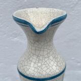Vase soliflore peint à la main bleu et blanc en céramique