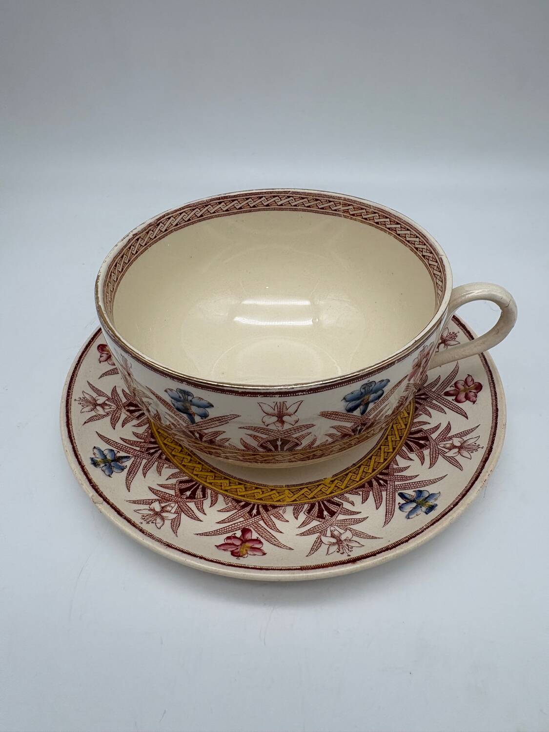 Chocolate cup, Sarreguemines, Derby model, ironstone