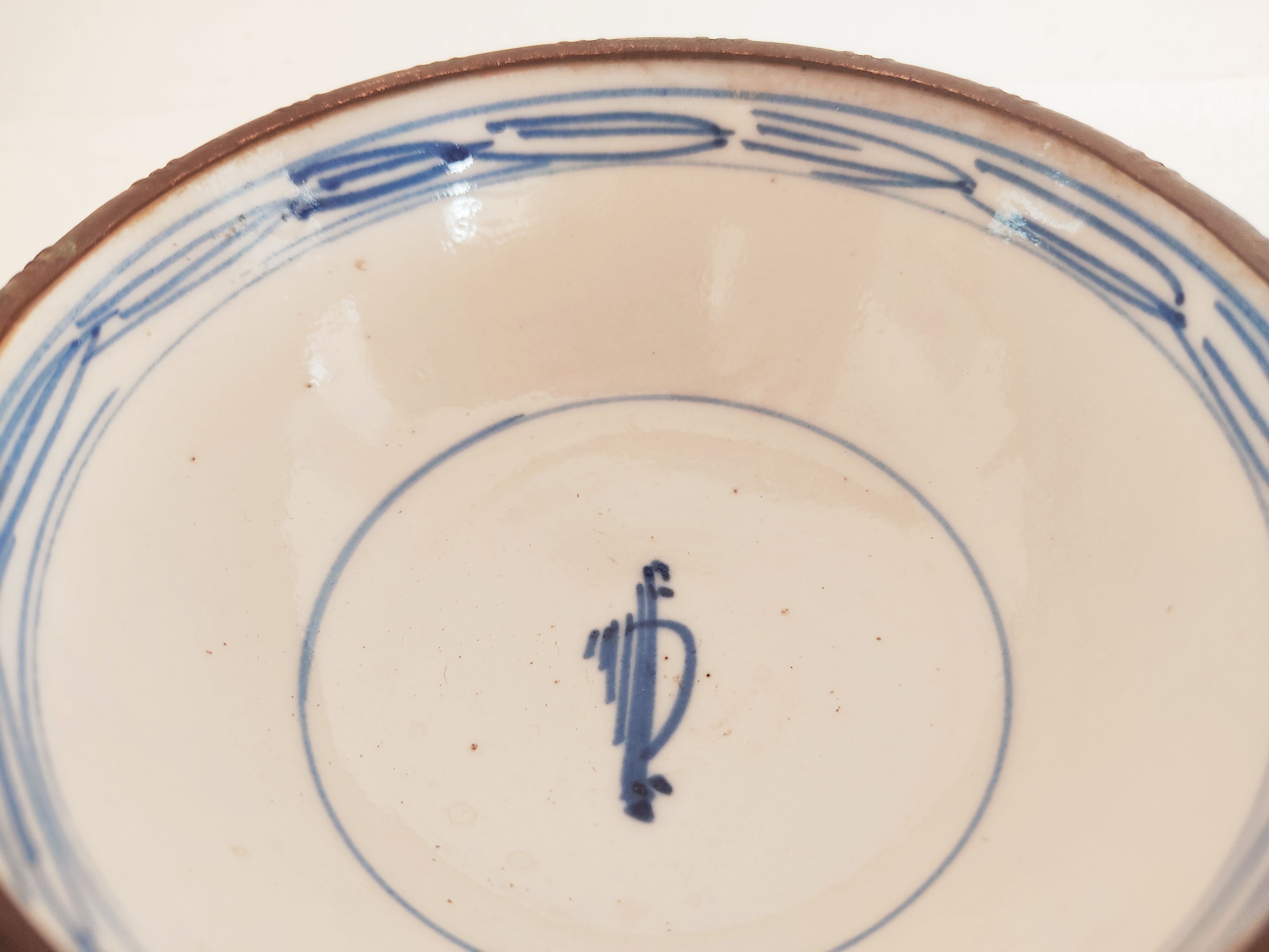 Asian bowl with metal frame imitating bamboo