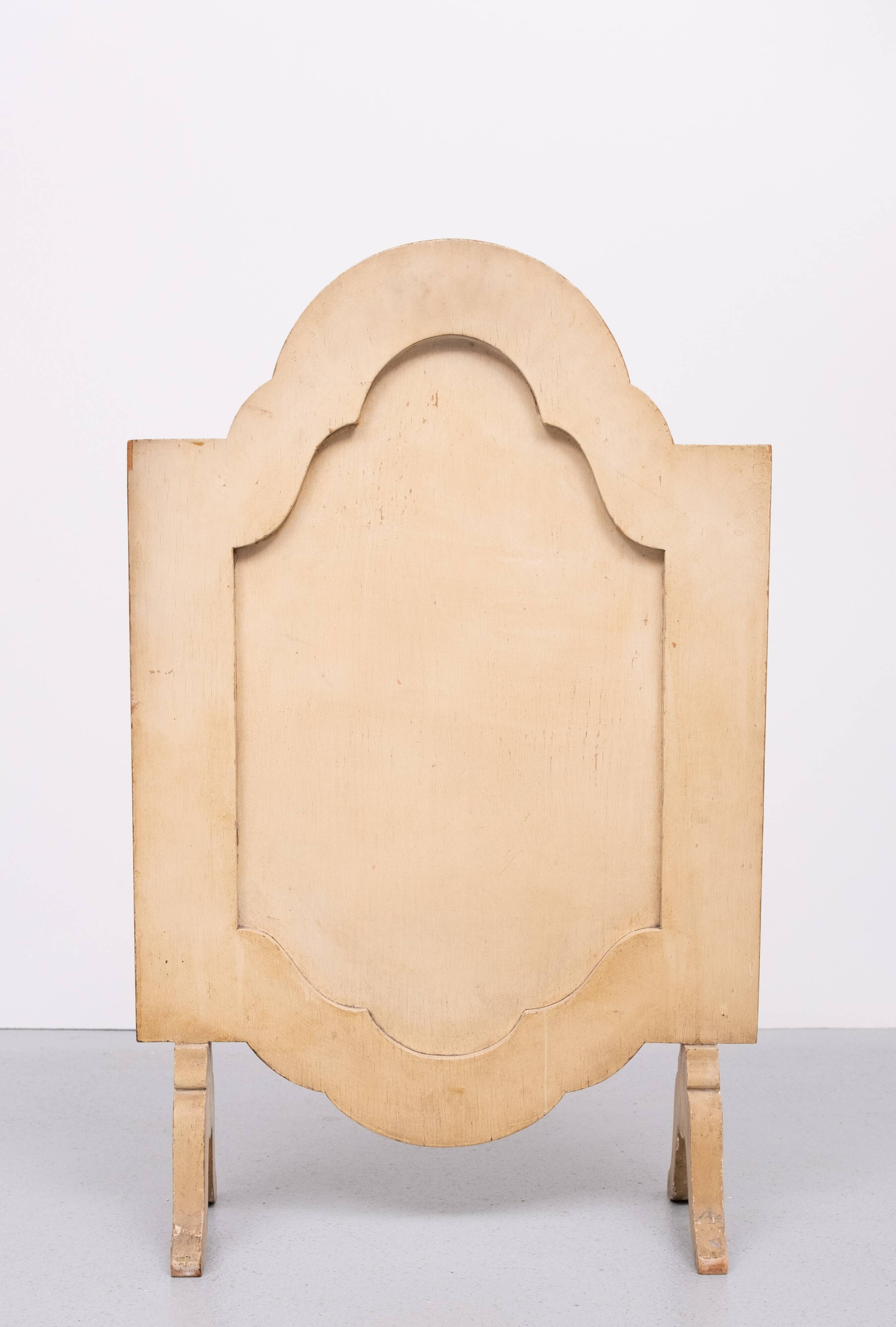 Embossed leather fire place screen 1950s italy