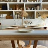 Art deco oak table + extensions