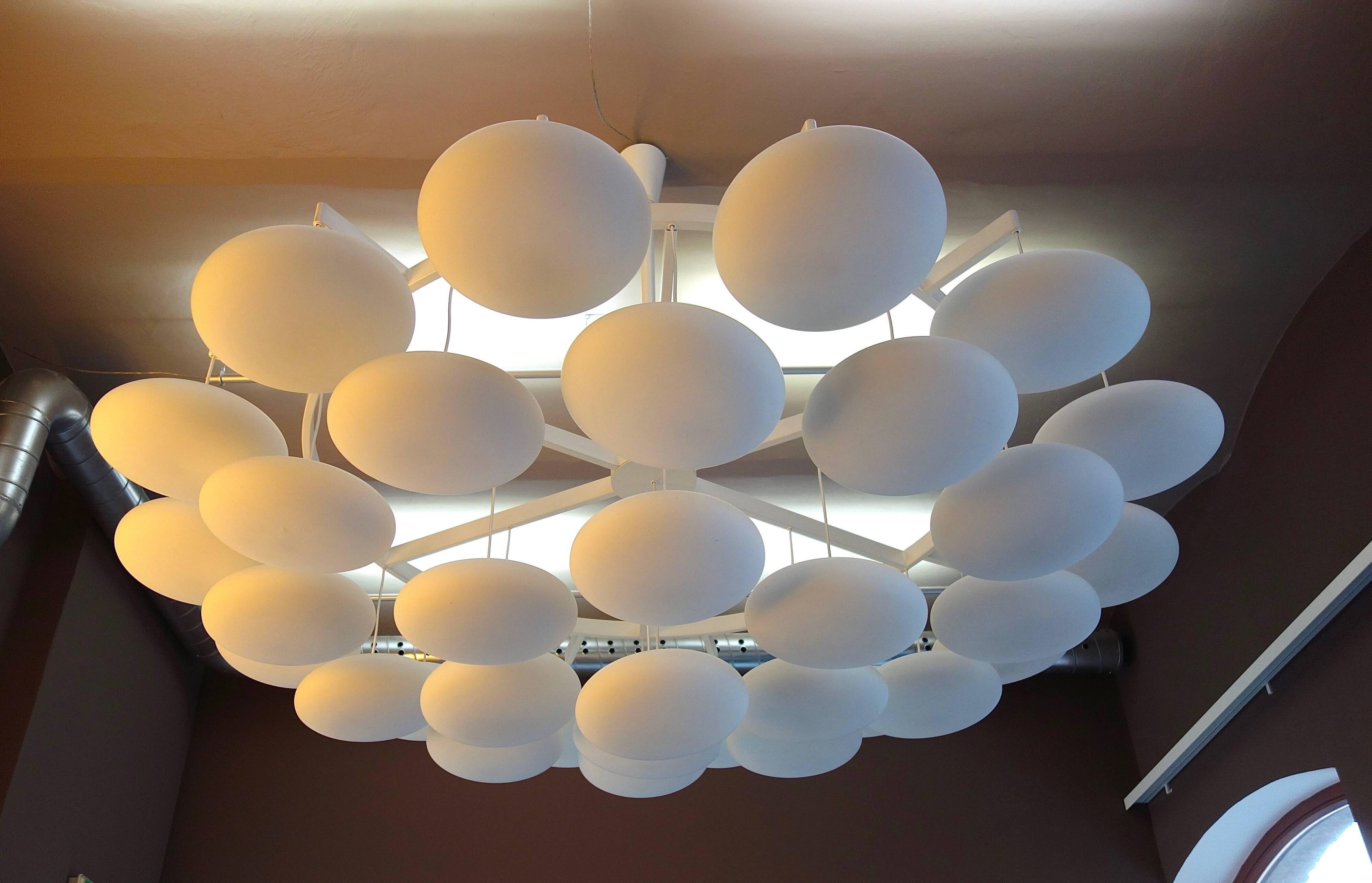 Impressive large modern cloud chandelier from the mid-century Milchhalle Vienna.