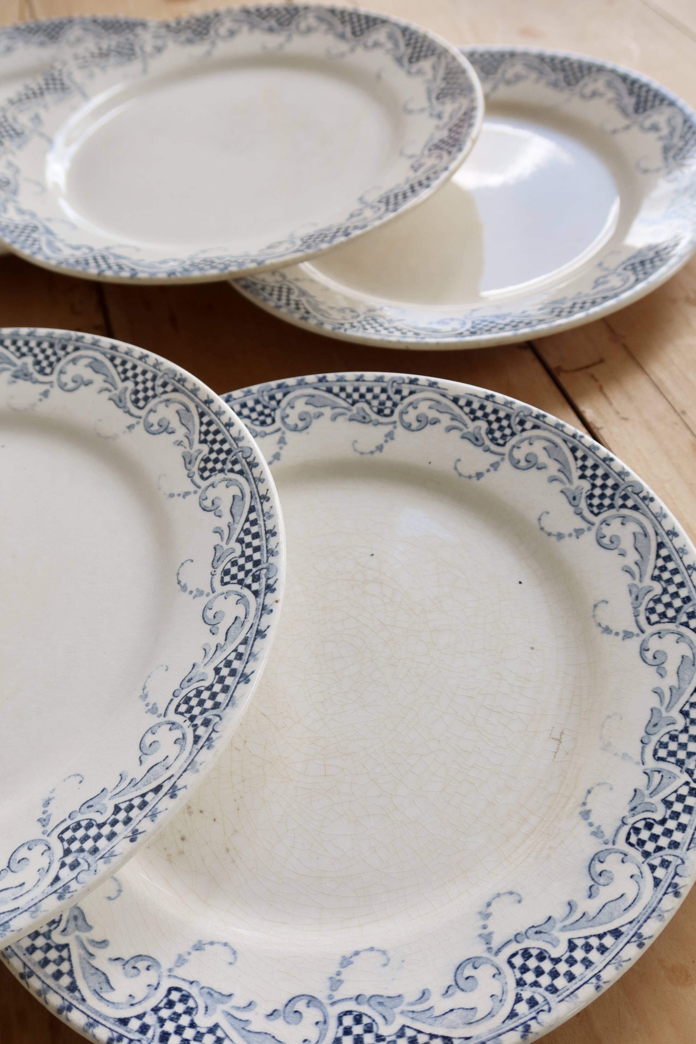 6 dessert plates, ironstone Sarreguemines U&C model Luchon