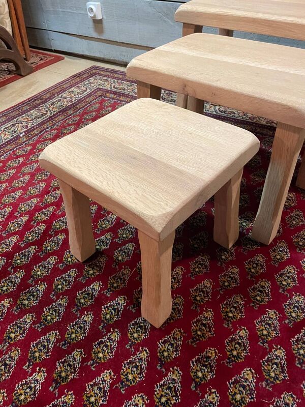 Trio table gigogne bois clair vintage