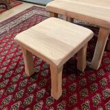 Vintage light wood nesting trio table