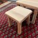 Vintage light wood nesting trio table