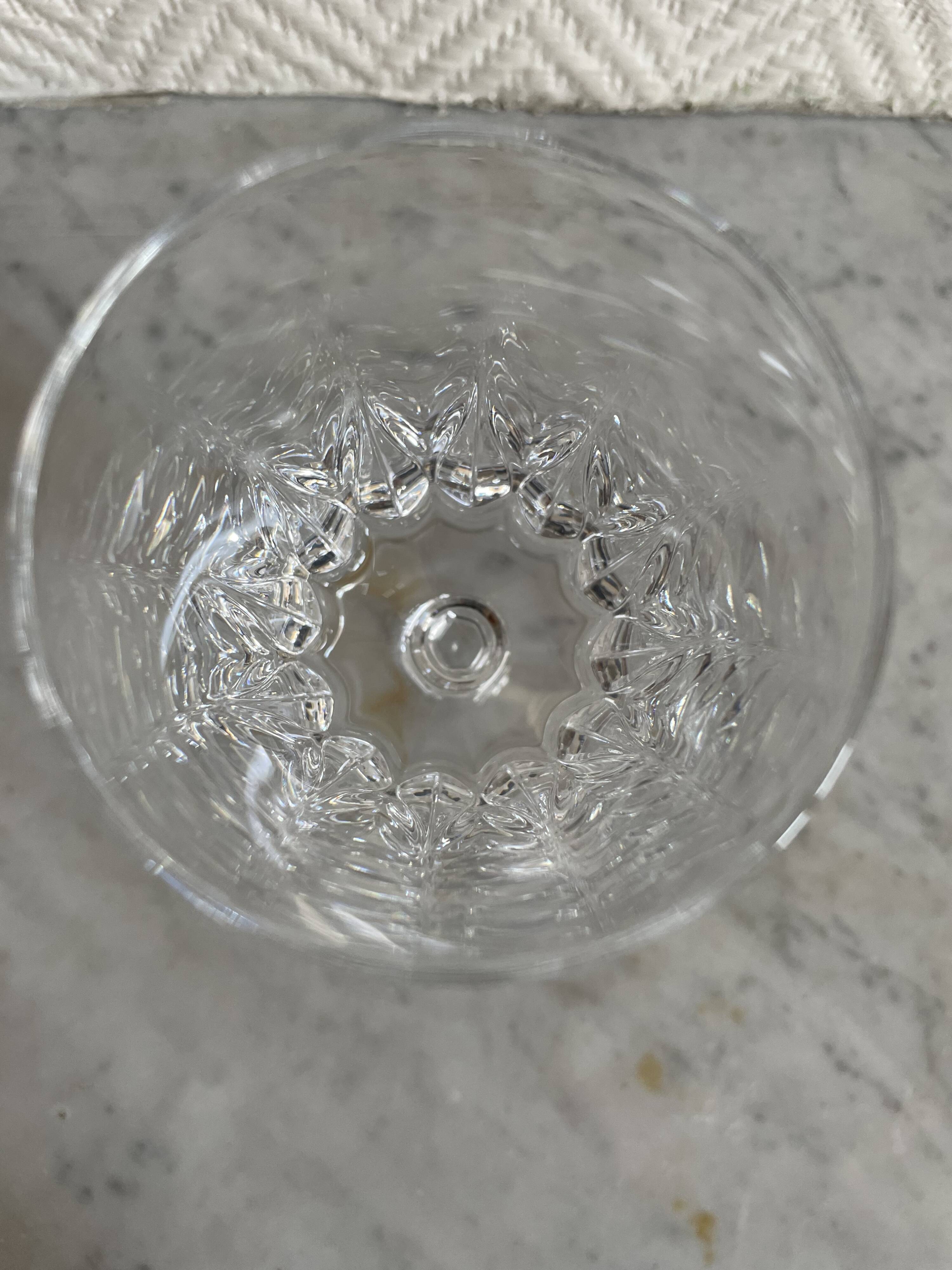 Set of six Bayel Champagne crystal stemmed glasses