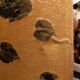 Vintage solid wood lamp and herbarium lampshade