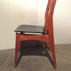 Chaise scandinave pieds compas skaï noir