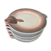 Assiettes poissons Digoin & Sarreguemines