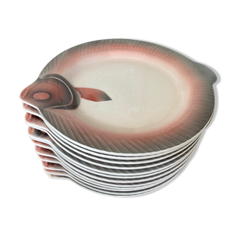 Digoin & Sarreguemines fish plates