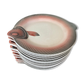 Digoin & Sarreguemines fish plates