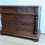 Walnut Commode by P. Guinand-Leglas, Renaissance style – 1920
